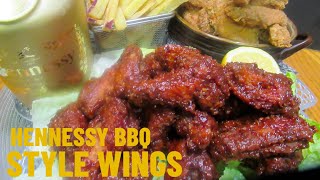 HENNESSY BBQ STYLE WINGS 🍗COOK WITH ME!