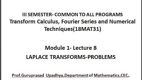 VTU TFN 18MAT31 M1 L8 INVERSE LAPLACE TRANSFORMS PROBLEMS