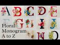 Embroidery letters A to Z  patterns with color codes | Embroidery By Afeei |