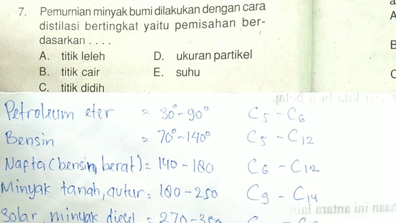 Pemurnian minyak  bumi  dilakukan dengan cara distilasi  