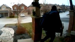 Gift thief caught on camera stealing poop-filled package