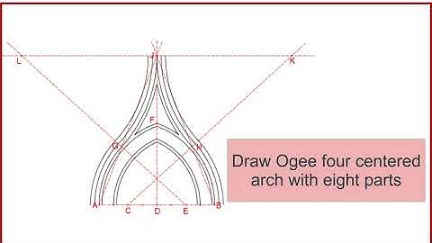 Draw Ogee four centered arch with eight parts