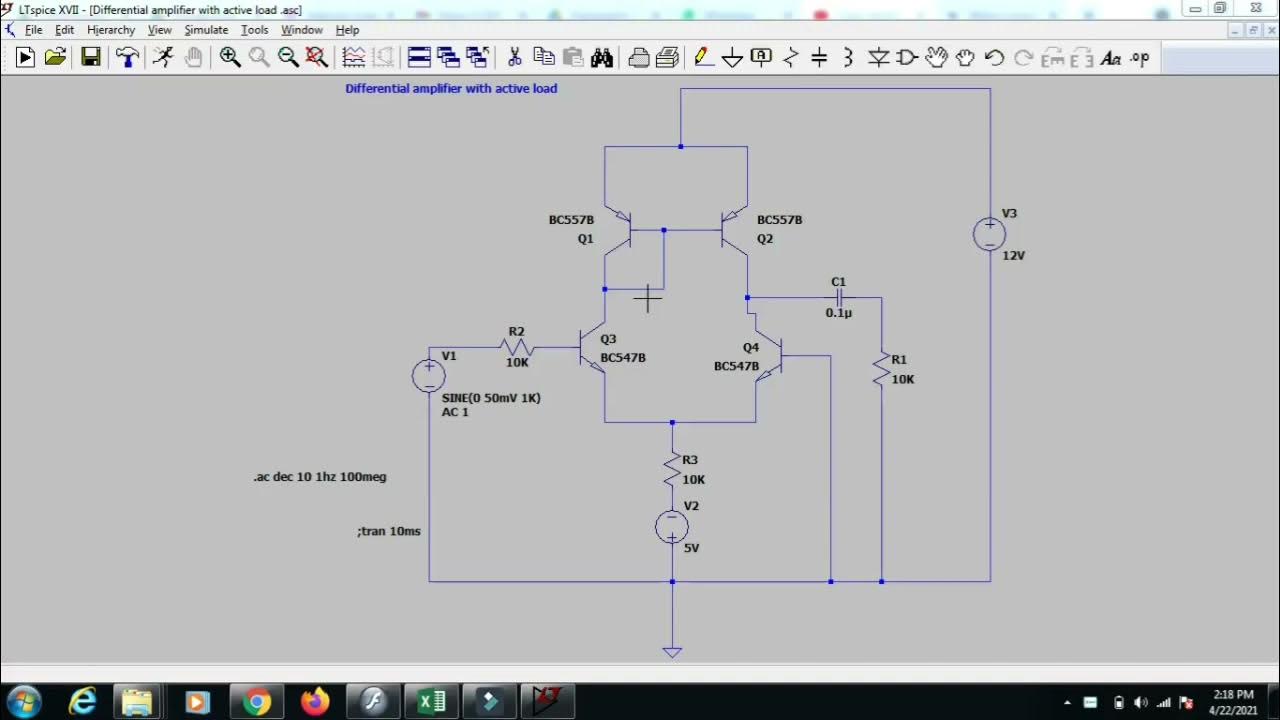 Differential amplifier using LTSPICE_Analog electronics YouTube