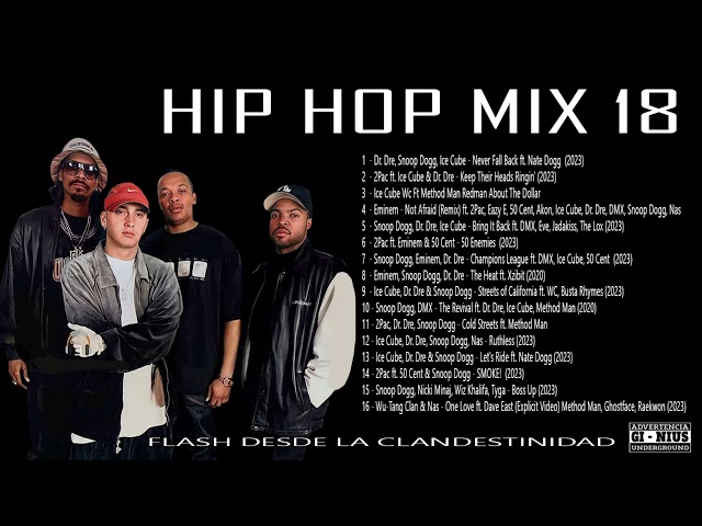 HIP HOP MIX 2023 - Snoop Dogg, Ice Cube, Dr. Dre, Nas, 2Pac, Eminem, DMX , 50 Cent, WC, Xzibit class=