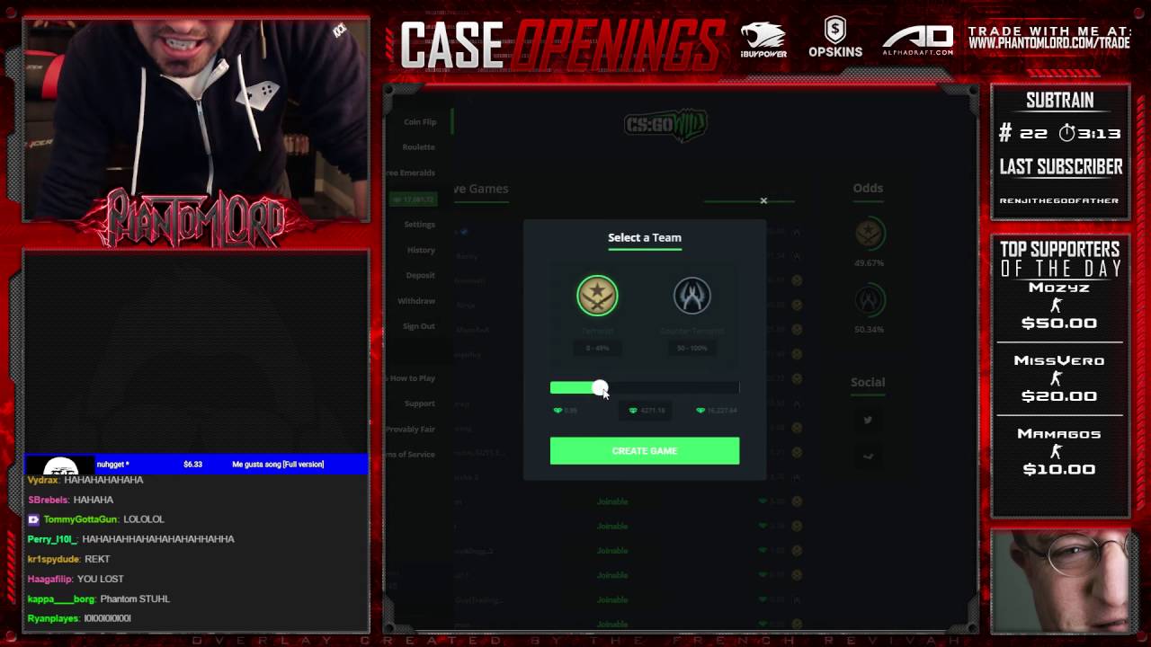 PhantomL0rd loses 17k + RAGE bet 16k in 30 seconds