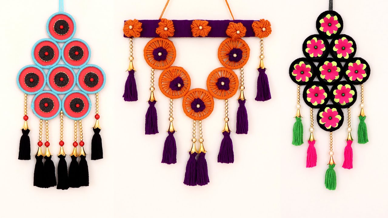 Unique Craft Using Bangles and Wool | Best out of Waste Diwali Wall Hanging Ideas