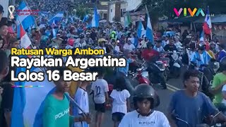 Suporter Argentina Keliling Ambon Rayakan Kemenangan 16 Besar Piala Dunia 2022