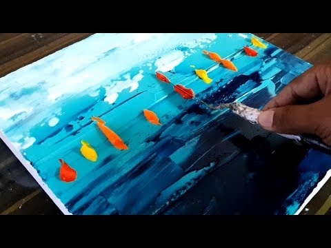 Cool Abstract Painting / Colorful Sail Boats / Easy to do 