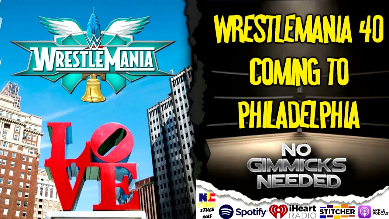 WrestleMania 40 Poster inspired from the first WM in Philly poster