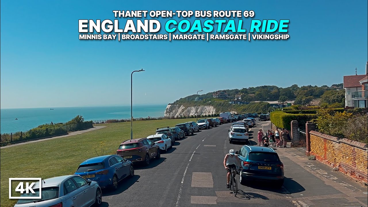 Scenic Open Top Bus Ride - Coastal Route 69: Minnis Bay to Viking Ship (Ramsgate) in Kent, England