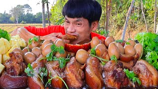 พะโล้หมูสามชั้นจิ้มซีฟู๊ดแกล้มสัปปะรดนัดแซ่บคักขนาดครับพี่น้องMUKBANG EATING SHOW/โก้อีสานพาแดก