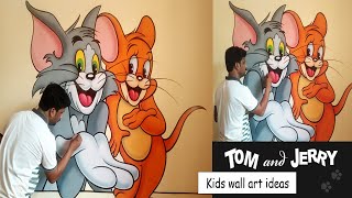 Tom and Jerry wall art / simple wall art / wall painting ideas