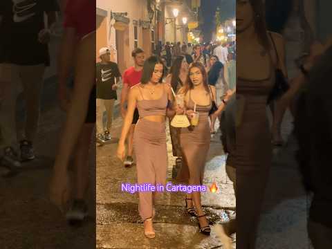 NIGHTLIFE IN CARTAGENA IS 🔥 #colombia #cartagena #shorts #nightlife