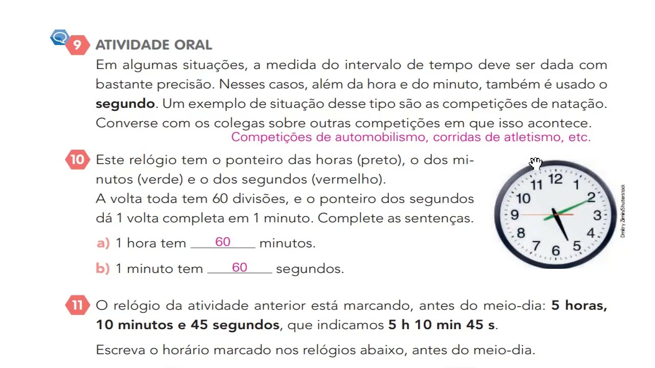 MATEMÁTICA: Medida de tempo, Horas, minutos e segundos. 