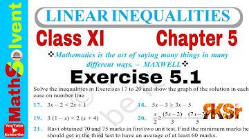 Exercise 5.1 class 11 maths Q17 to Q21 | linear inequality class 11th chapter 5 | By RK Sir