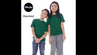 Kaos Polos Anak Lengan Pendek Cotton Combed 30s Hijau Botol