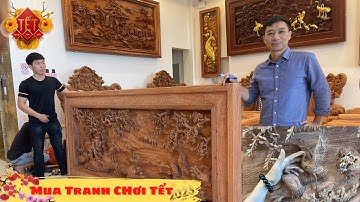 A Hải Sơn Tây HN mua Tranh Tùng Hạc Nghệ Nhân Chế Tác Tại Đồ Gỗ Thành Luân