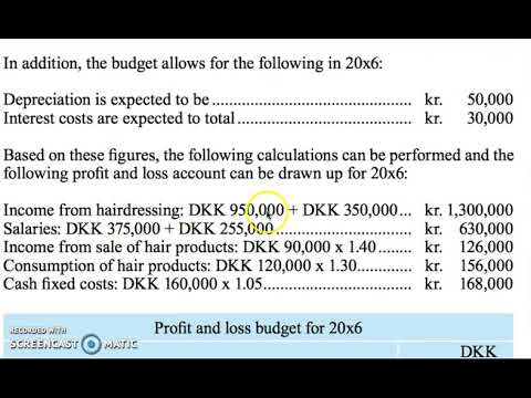 profit and loss budget youtube