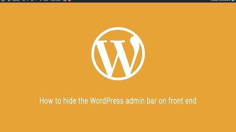 How to hide admin bar for frontend wordpress