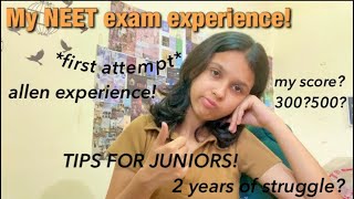 My NEET 2024 exam experience!first attempt,how I studied,tips for juniors, how to attempt ques📚