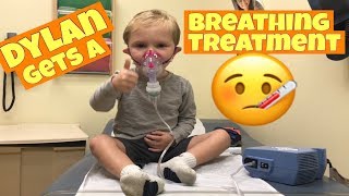 TODDLER GETS A NEBULIZER BREATHING TREATMENT AT THE DOCTOR'S OFFICE, SICK KID, FEVER & COUGHING :( screenshot 2