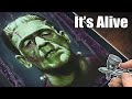 Airbrushing Frankenstein using AirShot Stencils