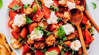 Heirloom Tomato Panzanella Salad | Minimalist Baker Recipes