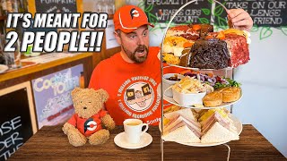Most Teams of 2 Can’t Finish Britain’s Biggest Afternoon Tea Challenge, so I Tried by Myself!!