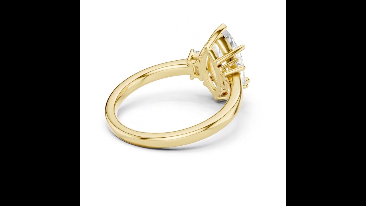 Three Stone Marquise Cut Lab Diamond Promise Ring