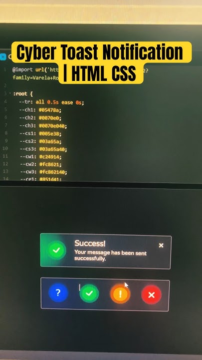 Cyber Toast Notification | CSS HTML #htmlanimation #shorts - YouTube