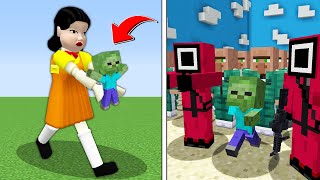 SQUİD GAME KÜÇÜK ZOMBİYİ KAÇIRDI 😱 - Minecraft