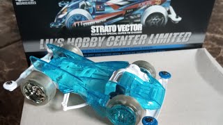 unboxing rep tamiya strato vector merek Daxing tamiya mini4w d clear blue