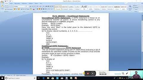 Class-7. Computer Studies. Ch-8. QBasic-Conditional Statements. Date-27/8/2020.
