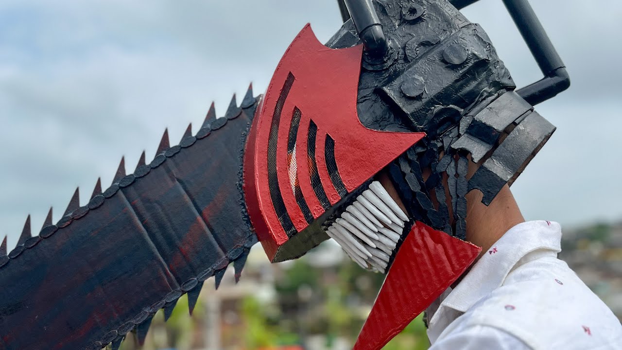 Chainsaw Man cosplay Helmet and Saws 