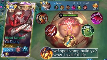 ABUSE THIS SPELL VAMP ITEM BUILD BEFORE THEY NERF IT! | YU ZHONG SUSTAIN - MLBB