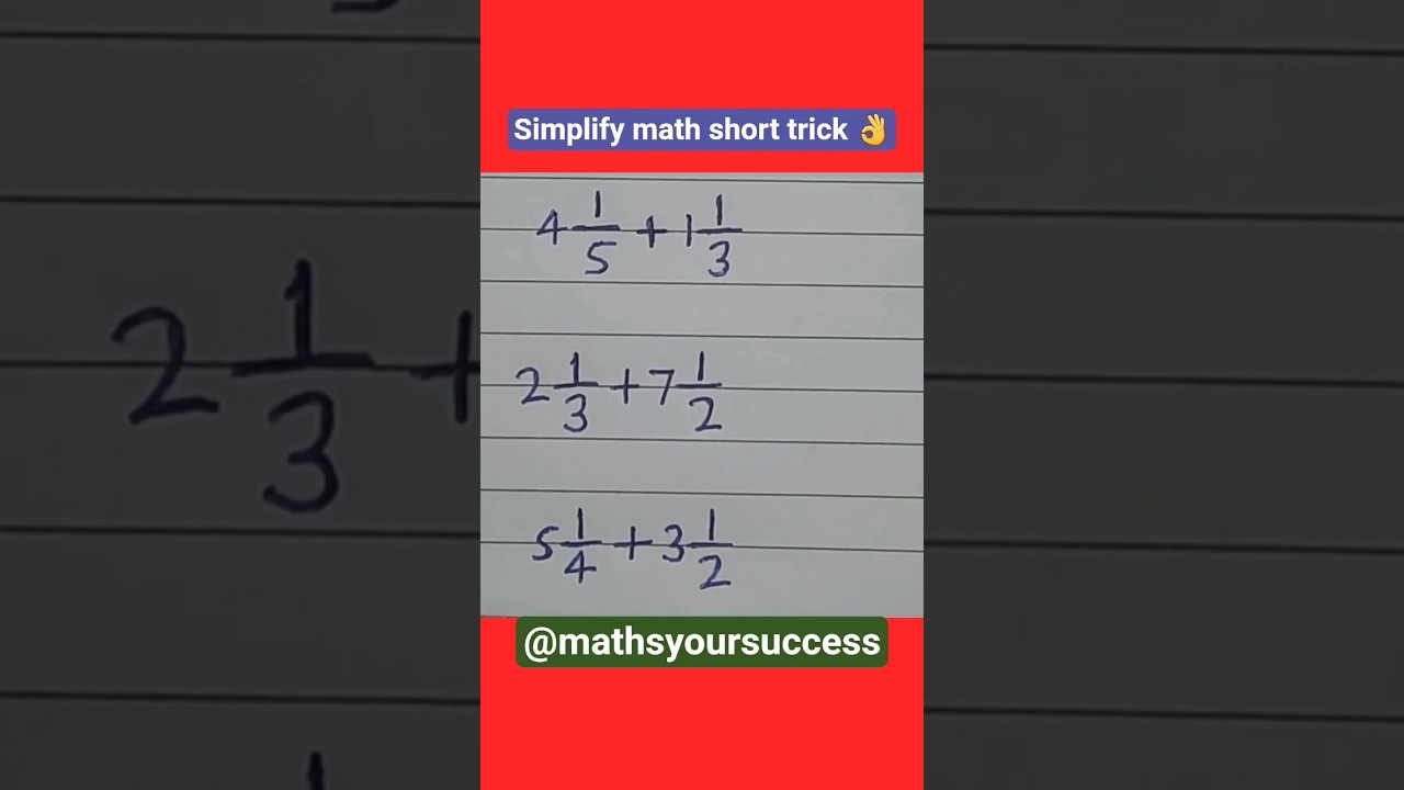 Simplify fraction math short trick👌 #trending #maths #mathematics #education #shorts