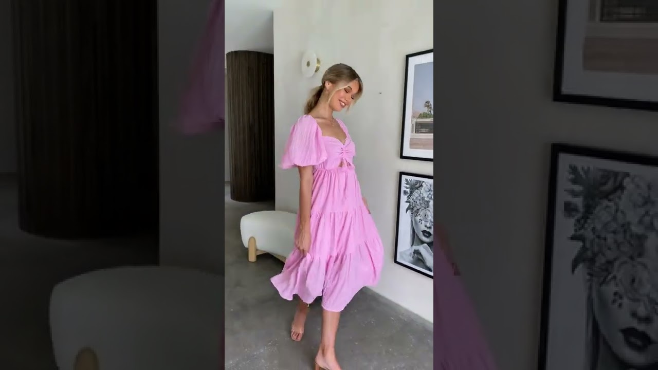 Isabelle Midi Dress in Pink