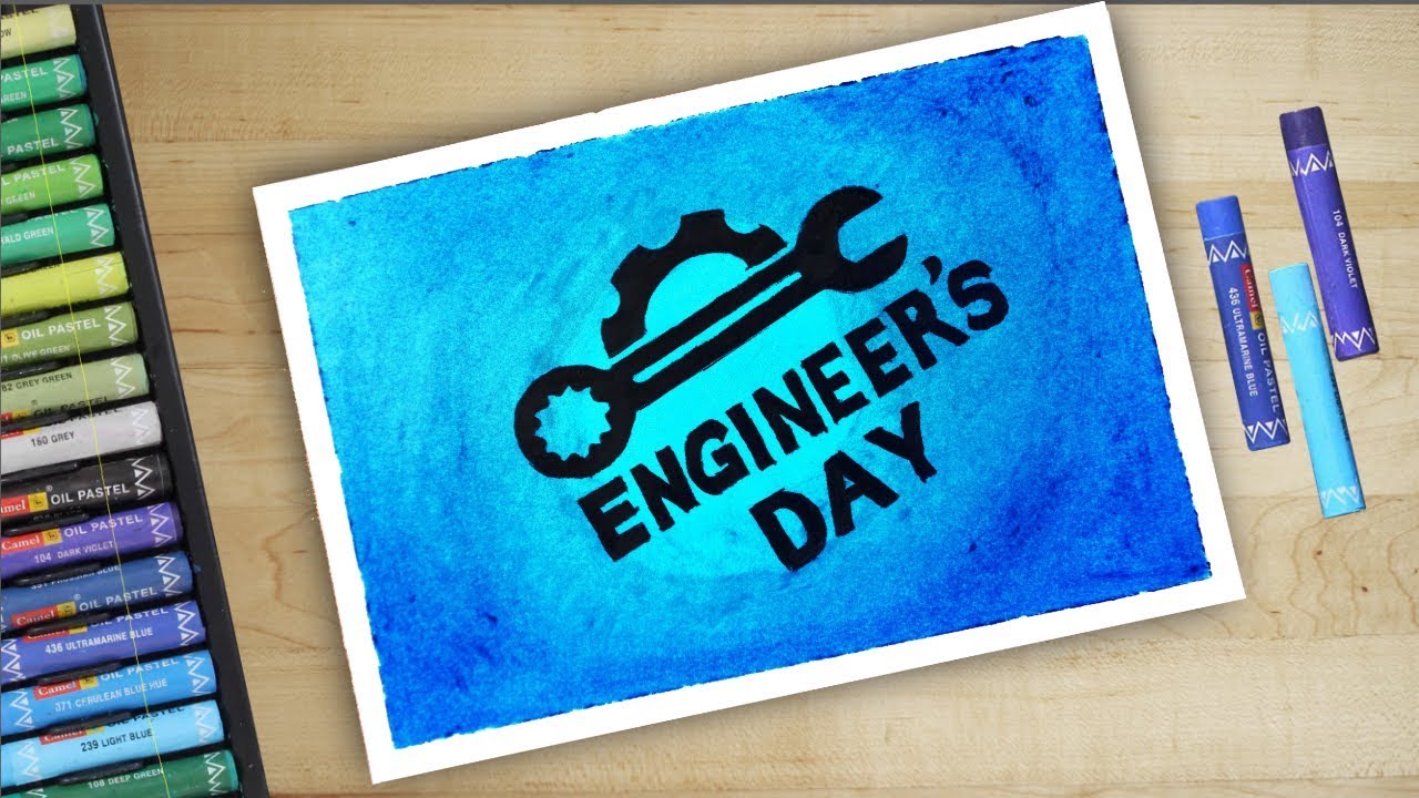 Happy Engineer's Day drawing using Oil Pastels- Step by Step - YouTube