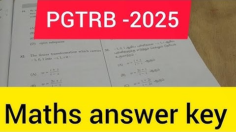 |PGTRB -2025-MATHS answer key -part-1 #exam #pgtrb #answer key