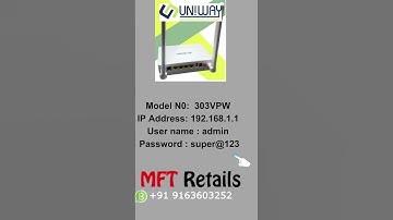 Uniway XPON 303 VPW User Id and Password #ftth#uniway