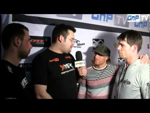 Angelo Batista, Ben Helm, Sebastian Tlatlik (Veranstalter) im Interview mit GnP-TV WOF Tournament