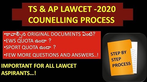 TS & AP LAWCET-2020 COUNSELLING PROCESS | STEP BY STEP EXPLANATION |