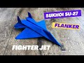 Easy paper plane origami sukhoi su27 fighter flanker jet tutorial  how to make cool paper plane
