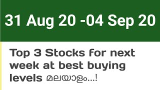 Top Three Stocks at best buying levels for next week 31Aug - 04 Sep 20മലയാളം/wealthy life malayalam