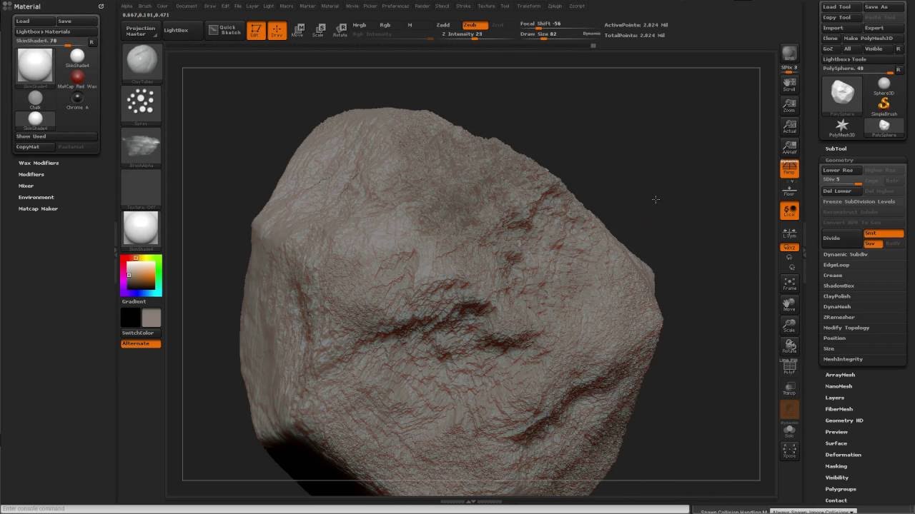 create a rock set for video games in zbrush