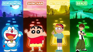 Doraemon vs Shinchan vs Kiteretsu vs Ben 10 (Hindi Theme Songs) - Tiles Hop EDM Rush