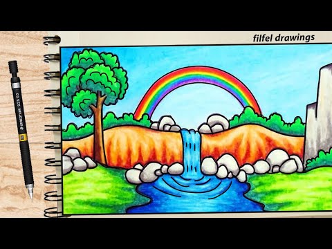 easy drawing | Pencil drawing | How to draw a landscape is very easy