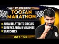 JKBOSE Class 10th Maths - Day 5 | Area Related to Circles, Surface Area &amp; Volumes, Statistics