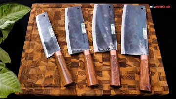 Bộ dao 4 món bản vuông truyền thống - Chuẩn HTX DAO PHÚC SEN