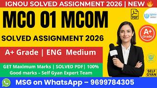 MCO 01 Solved Assignment 2026 in English | MCom IGNOU | Easy Download PDF + Writing Guide